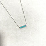 Chaîne Minimaliste Turquoise – Argent Rhodié & Pierre Naturelle