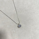 Chaîne Soleil Cristal – Argent Rhodié & Pierres Brillantes