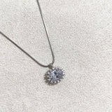 Chaîne Soleil Cristal – Argent Rhodié & Pierres Brillantes