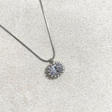 Chaîne Soleil Cristal – Argent Rhodié & Pierres Brillantes