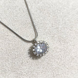 Chaîne Soleil Cristal – Argent Rhodié & Pierres Brillantes