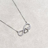 Chaîne Infini Cœur – Argent Rhodié & Pierres Brillantes