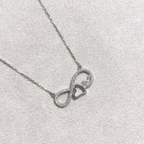 Chaîne Infini Cœur – Argent Rhodié & Pierres Brillantes