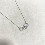 Chaîne Infini Cœur – Argent Rhodié & Pierres Brillantes