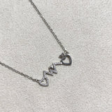 Chaîne Battement de Cœur – Argent Rhodié & Détails Brillants