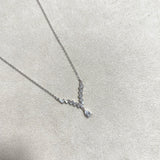 Chaîne Élégance V – Argent Rhodié & Zircon Goutte Brillant