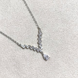 Chaîne Élégance V – Argent Rhodié & Zircon Goutte Brillant