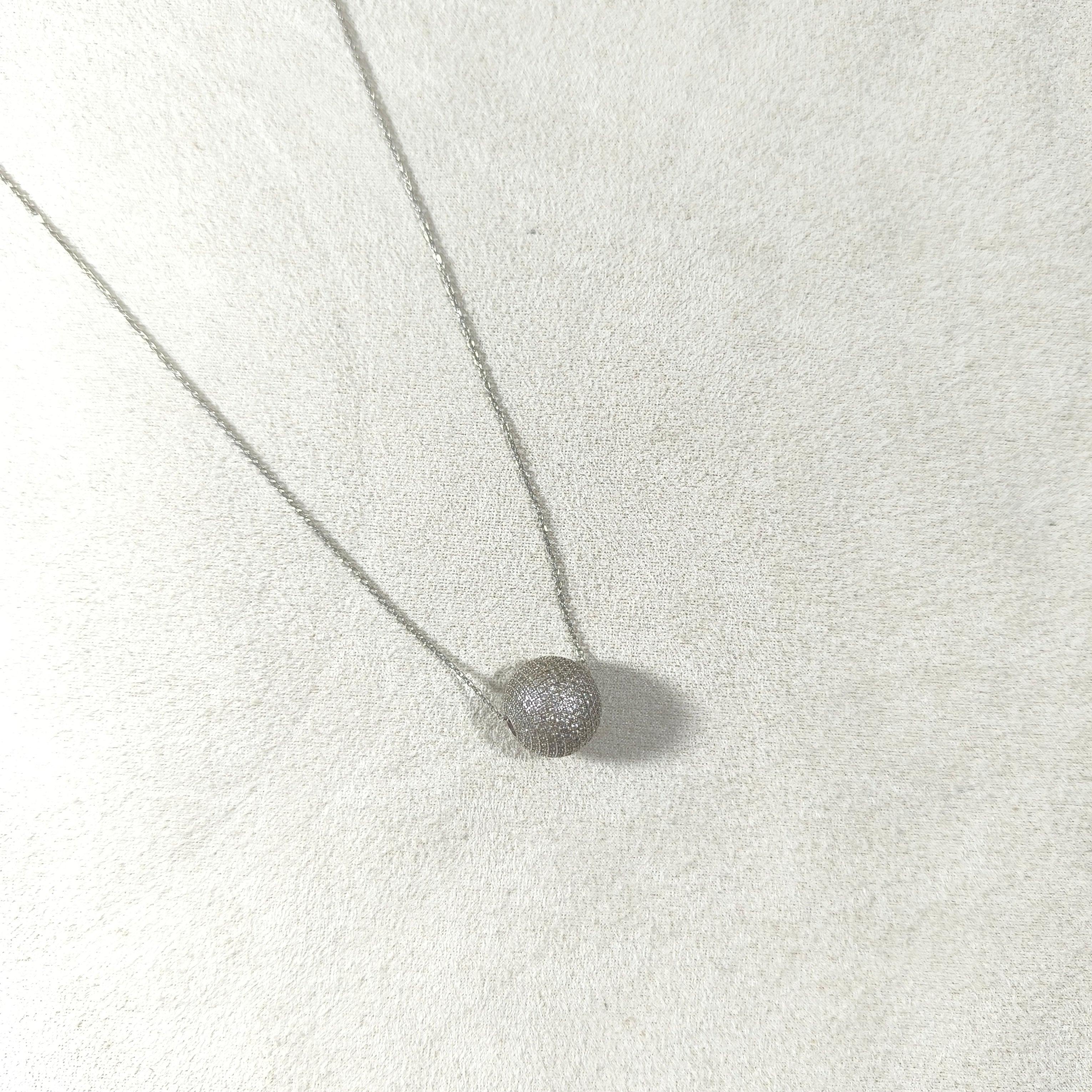 Collier Boule Scintillante en Argent 925 – Élégance Moderne