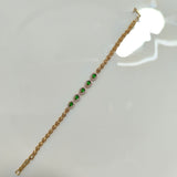 Gourmette Xuping Émeraude Royale – Plaqué Or Haute Qualité