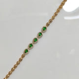 Gourmette Xuping Émeraude Royale – Plaqué Or Haute Qualité