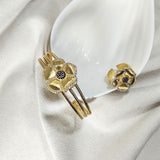 Parure Fleur Élégance en Plaqué Or – Bague & Bracelet Chic et Raffiné