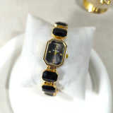 Montre Femme Bijou Dorée à Pierres Élégantes – Cadran Octogonal Chic