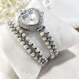 Montre Femme Élégance Cœur Perlé – Style Luxe Intemporel