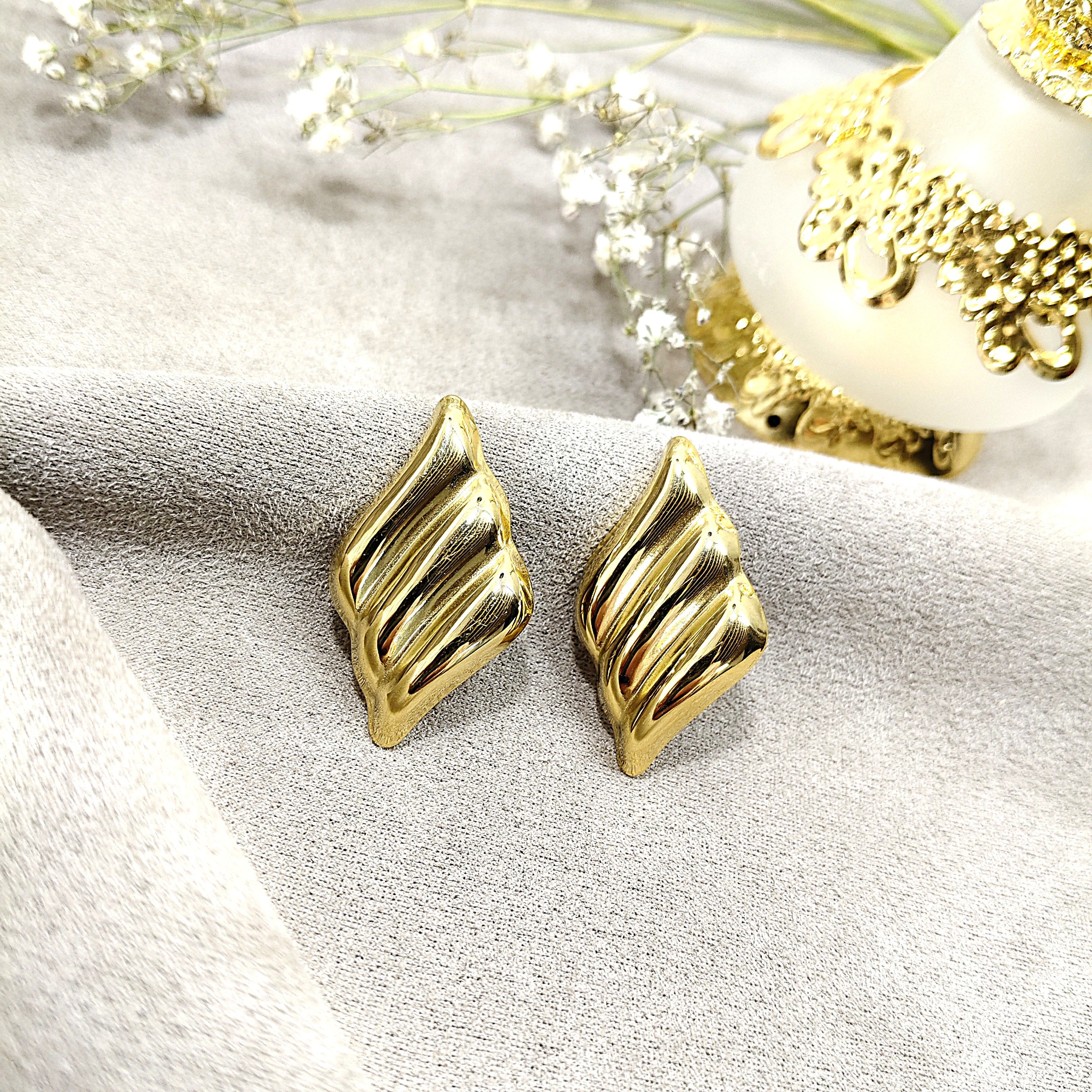 Boucles d’Oreilles Design Sculpté en Acier Inoxydable