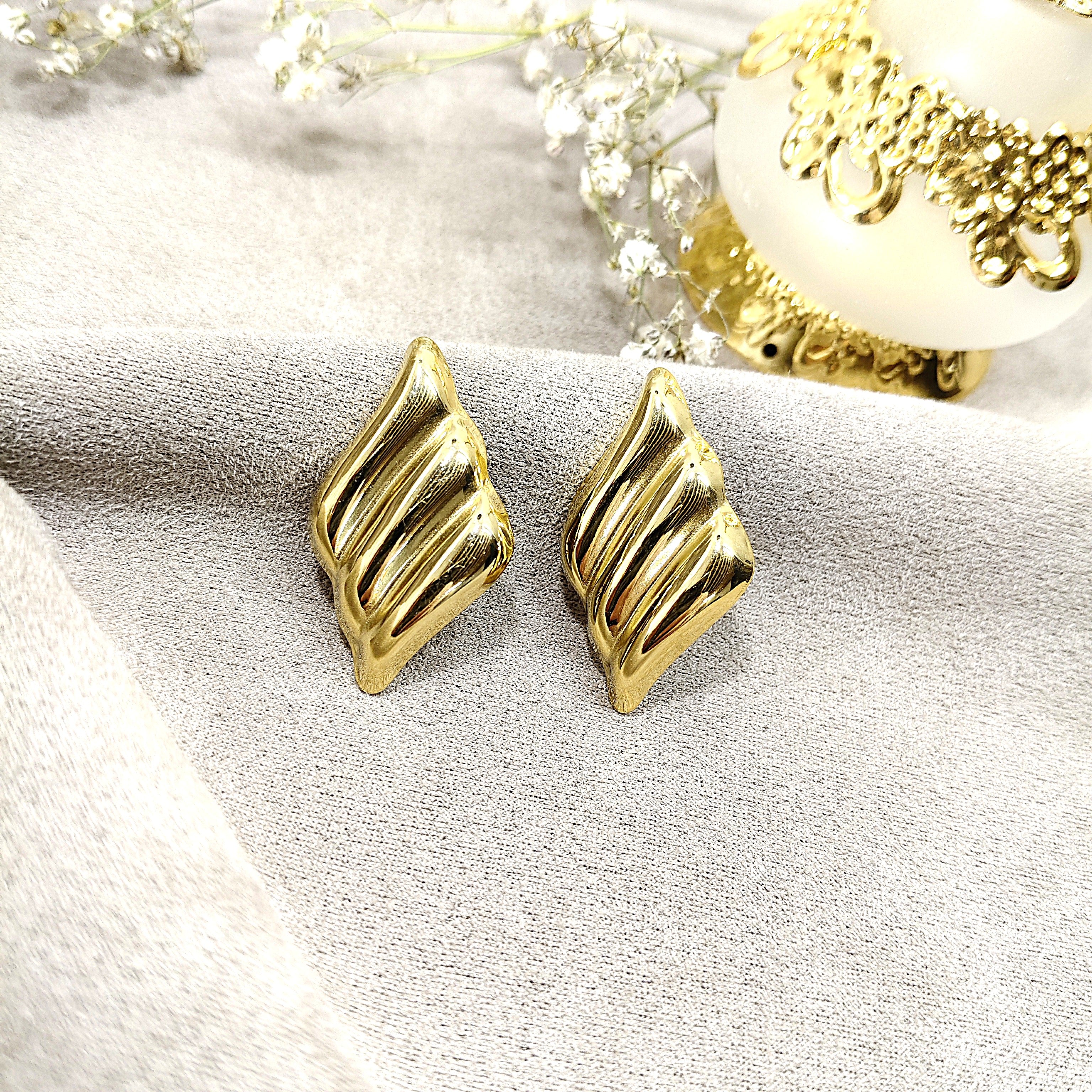 Boucles d’Oreilles Design Sculpté en Acier Inoxydable