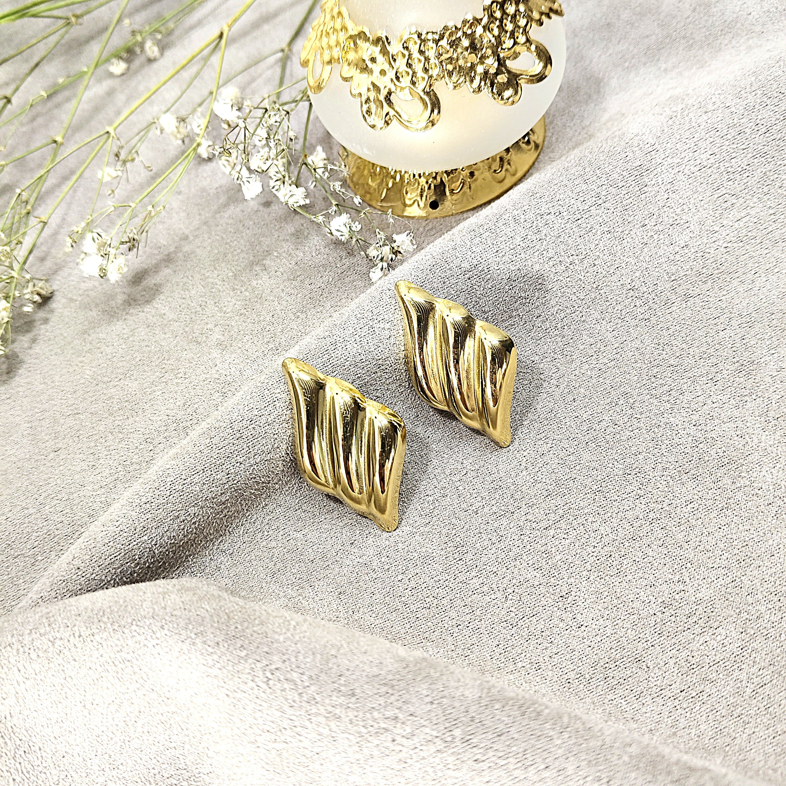 Boucles d’Oreilles Design Sculpté en Acier Inoxydable