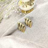 Boucles d’Oreilles Design Sculpté en Acier Inoxydable