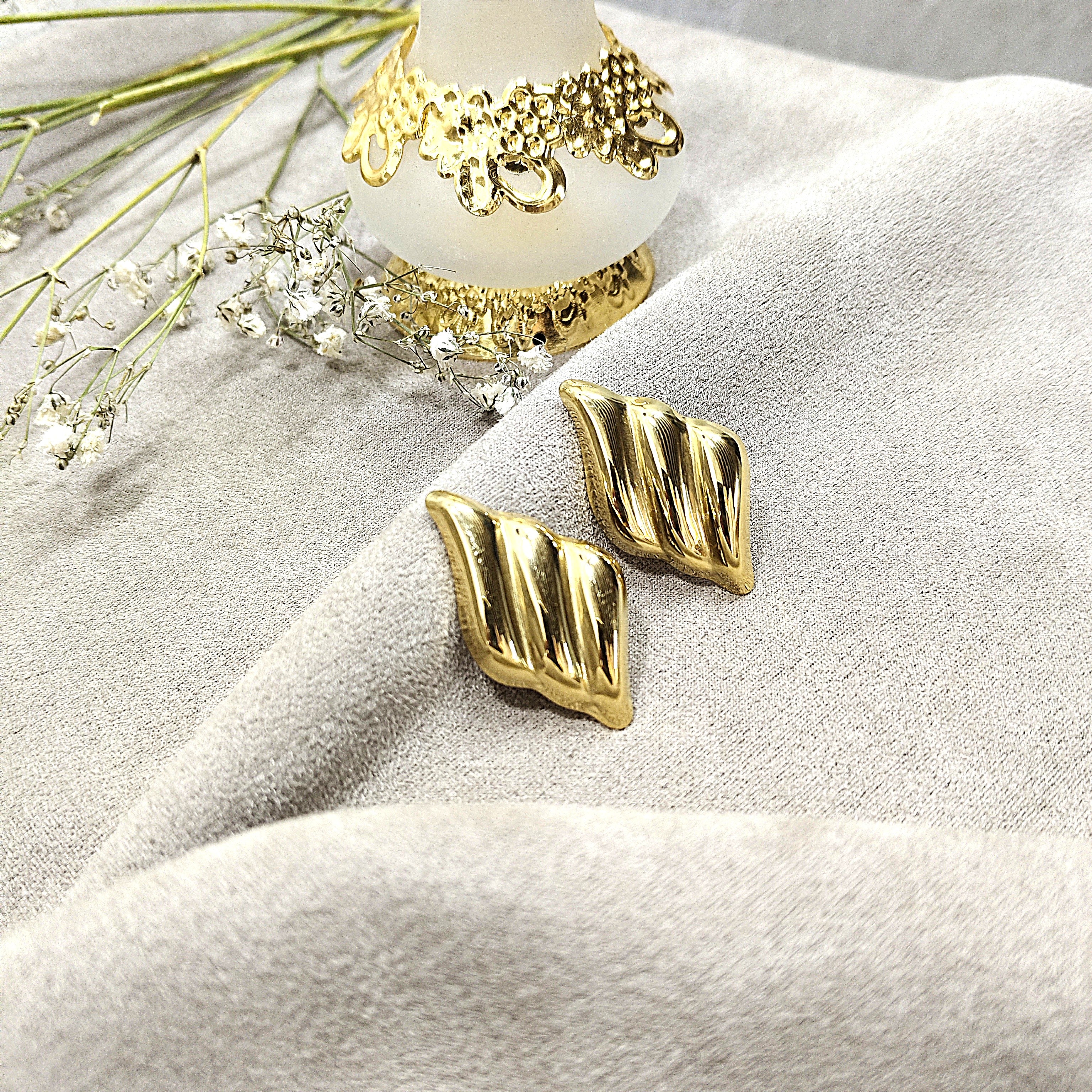 Boucles d’Oreilles Design Sculpté en Acier Inoxydable