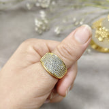 Bague Luxe Multicolore en Plaqué Or – Élégance Moderne & Éclat Raffiné