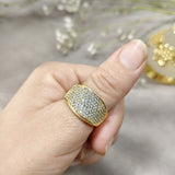 Bague Luxe Multicolore en Plaqué Or – Élégance Moderne & Éclat Raffiné