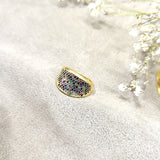 Bague Luxe Multicolore en Plaqué Or – Élégance Moderne & Éclat Raffiné
