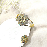 Parure Fleur Royale – Bague & Bracelet en Plaqué Or