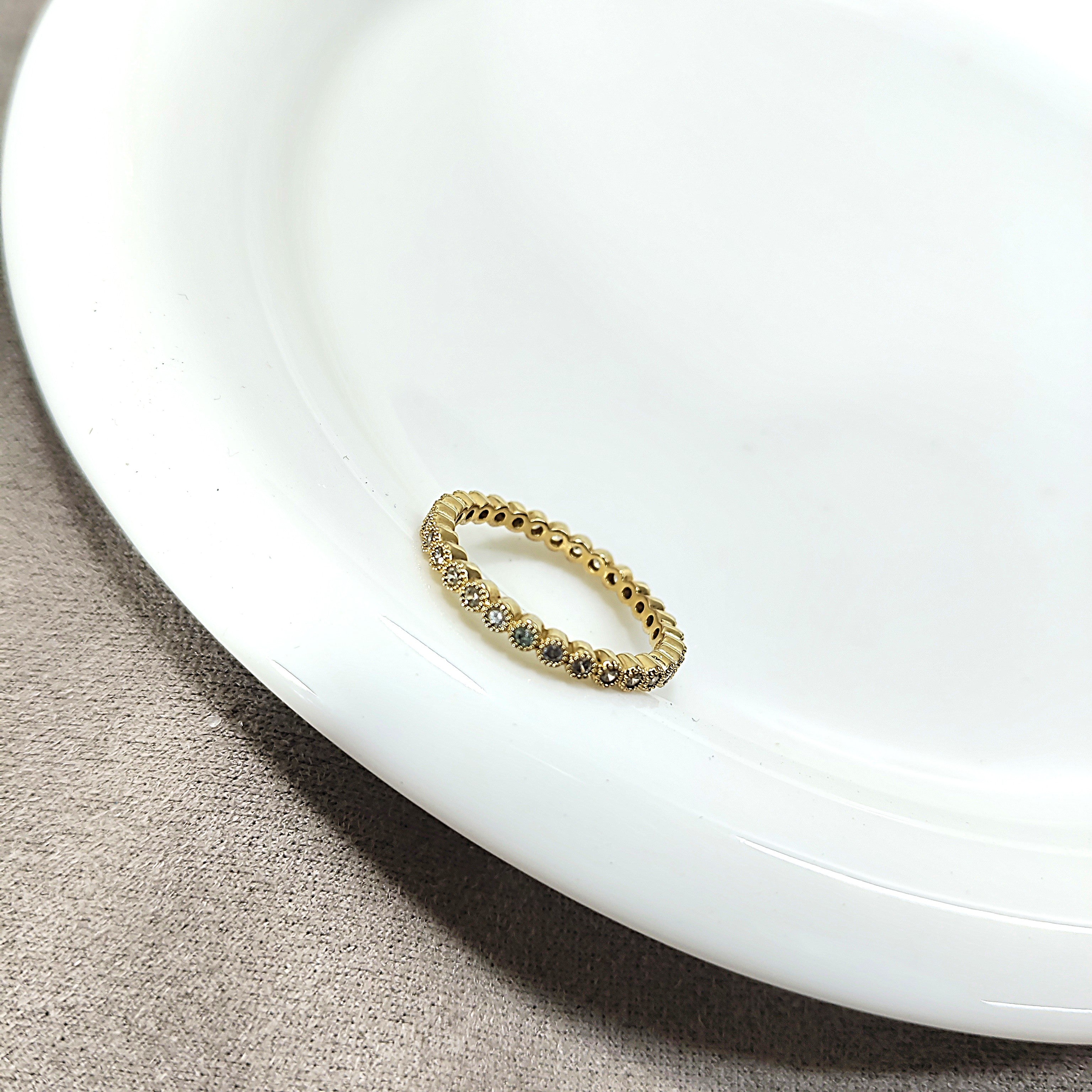 Bague Éternité Élégance – Zircons Scintillants Plaqué Or CN