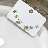 Ensemble Boucles xuping Papillon Élégance Noire – Plaqué Or & Perle