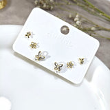 Ensemble Boucles xuping Papillon Élégance Noire – Plaqué Or & Perle