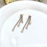 Boucles d’Oreilles Élégance Royale – Cascade Zircon Plaqué Or