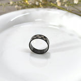 Bague Homme Noir & Acier – Design Damier Moderne