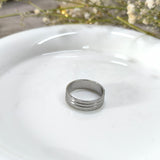 Bague Homme Acier Inoxydable – Design Moderne à Rainures Élégantes