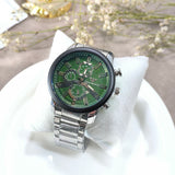 Montre Homme Chronographe Cadran Vert Émeraude – Élégance Prestige