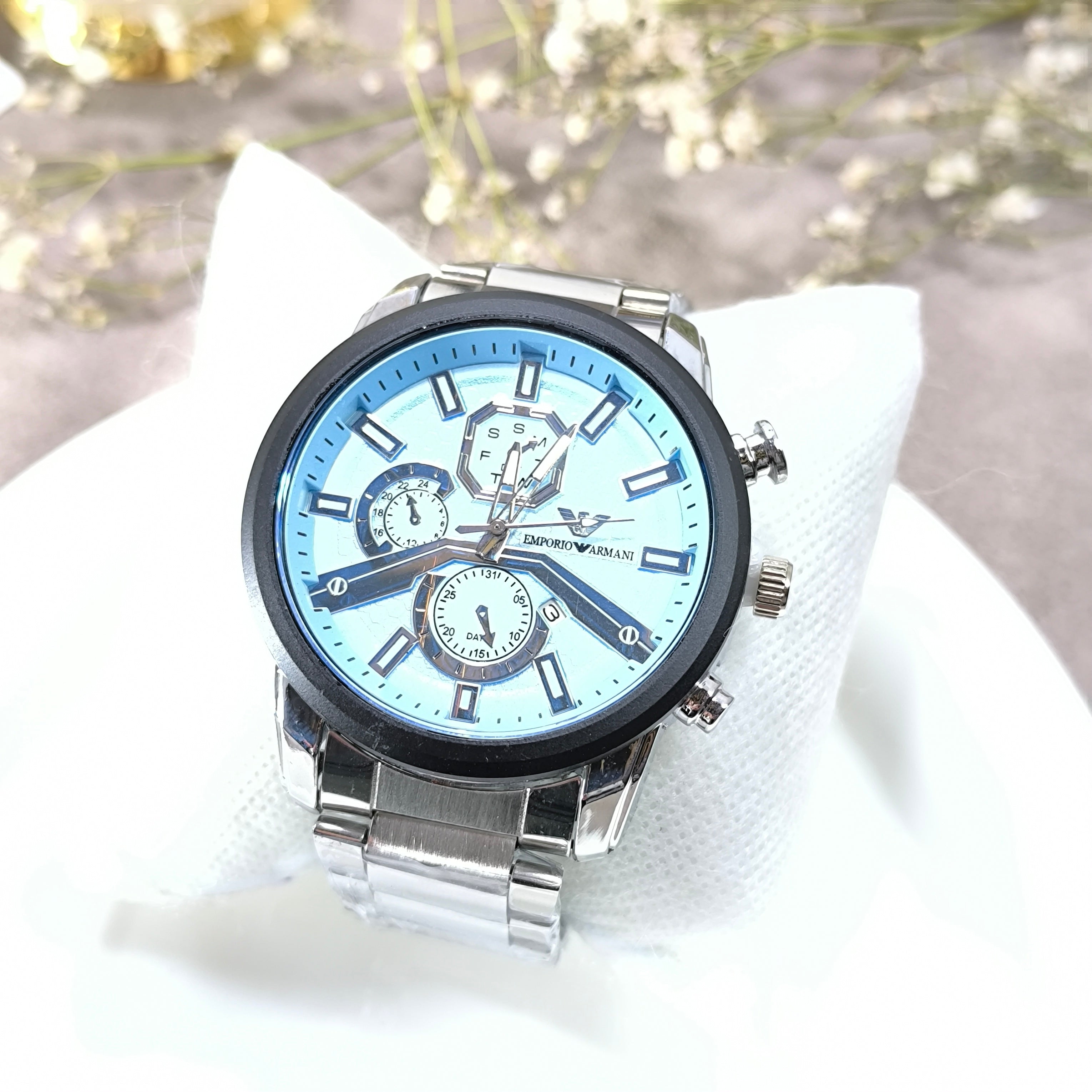 Montre Homme Chronographe Cadran Vert Émeraude – Élégance Prestige