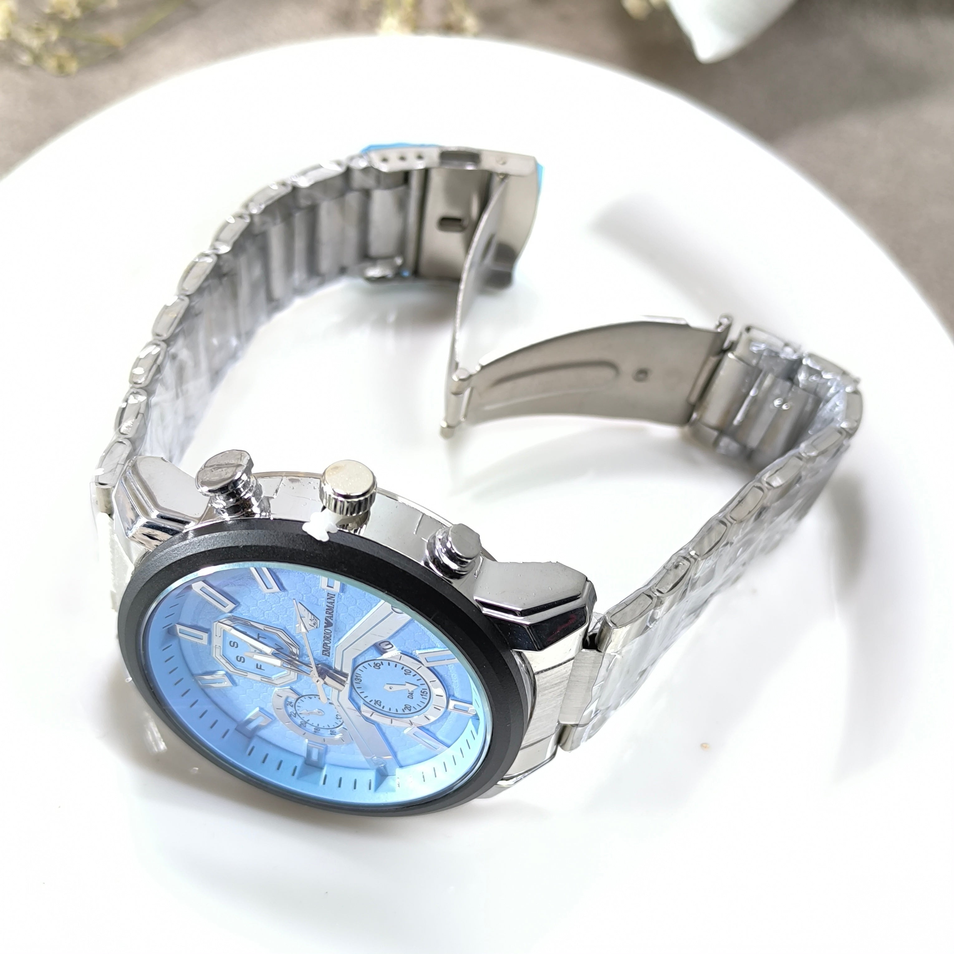 Montre Homme Chronographe Cadran Vert Émeraude – Élégance Prestige