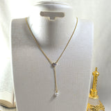 Collier Doré Élégant Cœur Cristal & Perle – Style Chic et Féminin