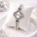 Montre Femme Élégance Perles & Cristaux – Bracelet Raffiné