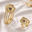 Parure Fleur Élégance en Plaqué Or – Bague & Bracelet Chic et Raffiné