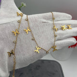 Parure Poisson Dorée – Collier, Bracelet & Boucles d’Oreilles en Acier Inoxydable