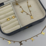 Parure Poisson Dorée – Collier, Bracelet & Boucles d’Oreilles en Acier Inoxydable