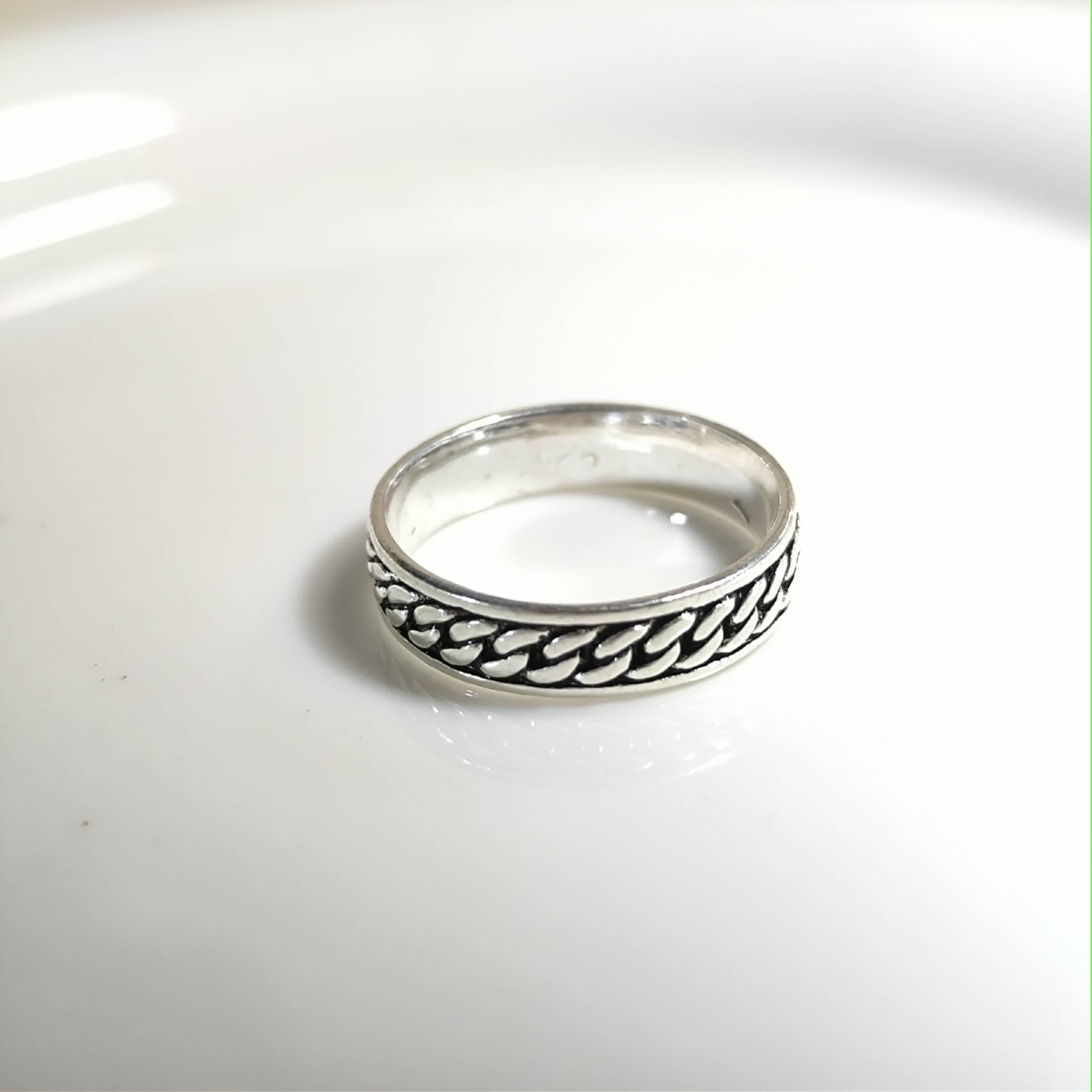 Bague Homme Argent 925 Style Chaîne Élégante