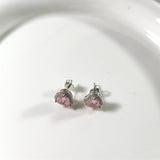 Boucles d’Oreilles Argent Cœur Rose Éclatant – Zircon Romantique Luxe