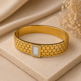 Bracelet Luxe en Acier Inoxydable – Blanc, Noir & Vert
