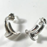 Boucles d’Oreilles Argent Élégance Sculptée – Design Luxe Moderne