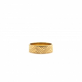 Bague Motifs Géométriques Gravés – Plaqué Or CN – Garantie 10 Ans