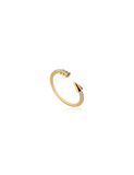 Bague Flèche Scintillante – Plaqué Or CN et Zircons – Garantie 10 Ans