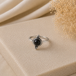 Bague Élégance Mystique en Acier Inoxydable Noir