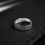 Bague Homme Argent 925 Motif Oriental Raffiné