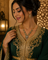 Parure Élégance Orientale en Véritable Bronze – Collier & Boucles d'Oreilles Vintage