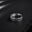 Bague Homme Argent 925 Motif Tressé Noir Raffiné